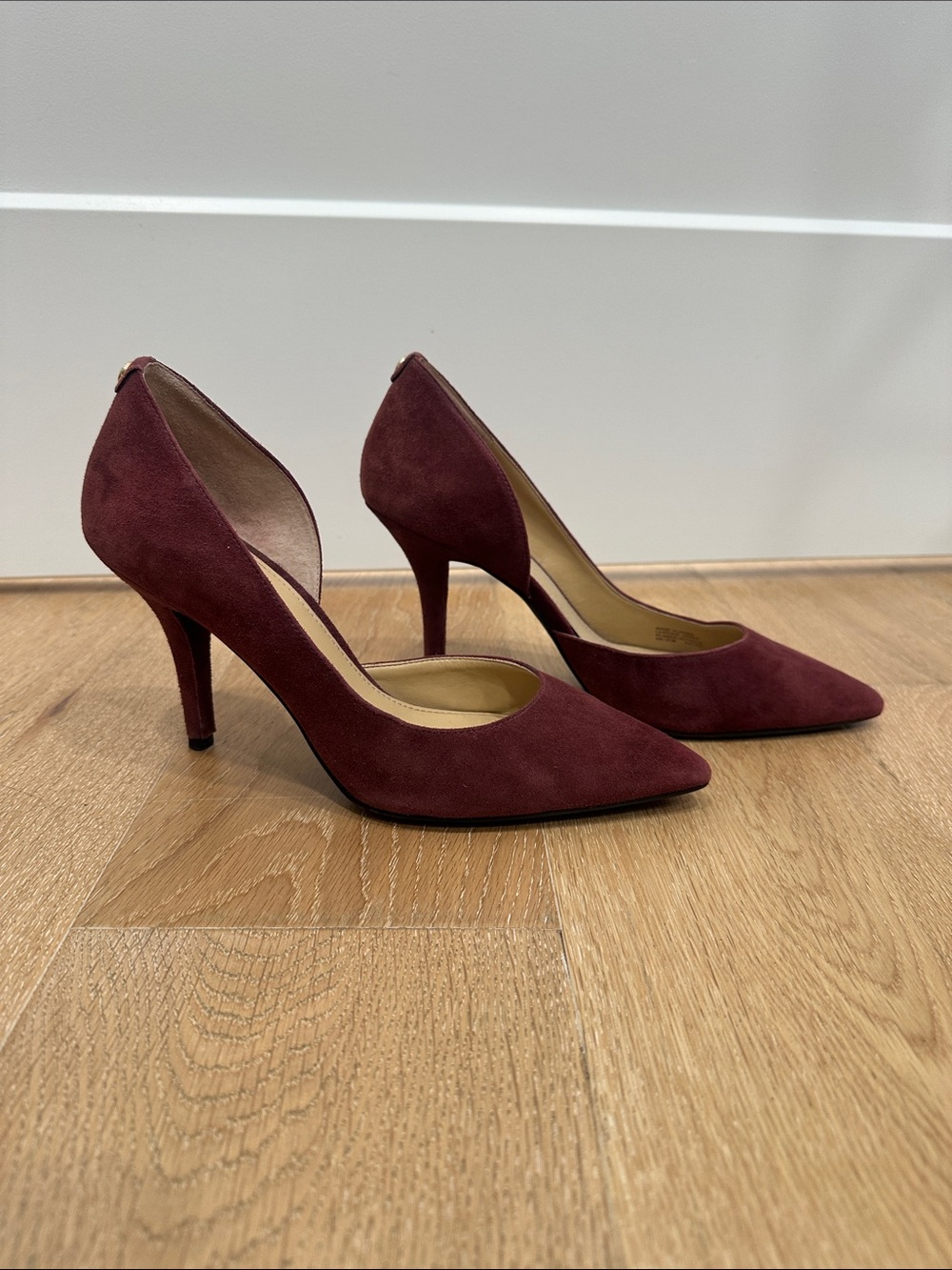 MICHAEL Michael Kors Burgundy Suede Pointed-Toe Pumps